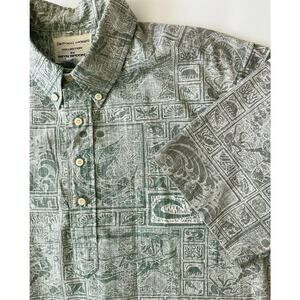 Reyn Spooner Dietrich Varez Vintage Shirt Men XL 1/3 Button Hawaiian Print Rare